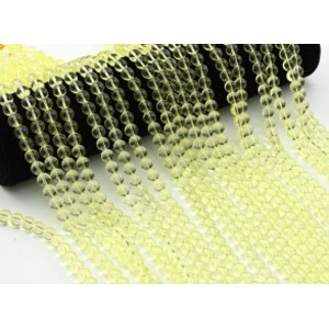 Бусины из стекла шарик 8мм цв.лимонный, 37см, 51 бусина (иск.)