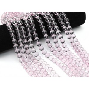 Бусины из стекла шарик 10мм цв.сиреневый, 38см, 40 бусин (иск.)