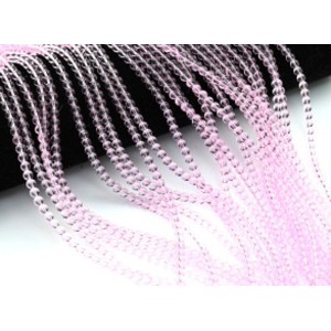 Бусины из стекла шарик 4мм цв.розовый, 38см, 102 бусины (иск.)