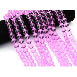 Бусины из стекла шарик 12мм цв.фуксия, 38см, 33 бусины (иск.)
