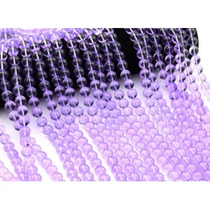 Бусины из стекла шарик 10мм цв.фиолетовый, 38см, 39 бусин (иск.)