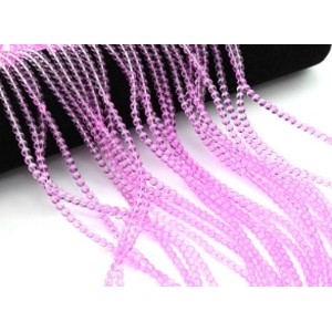 Бусины из стекла шарик 4мм цв.фуксия, 38см, 102 бусины (иск.)