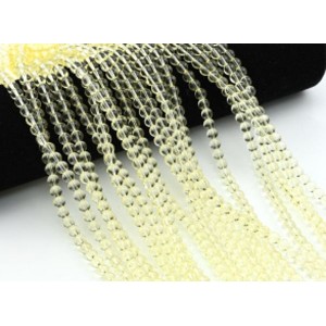 Бусины из стекла шарик 6мм цв.лимонный светлый, 38см, 68 бусин (иск.)