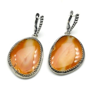 Серьги агат 25*33мм.