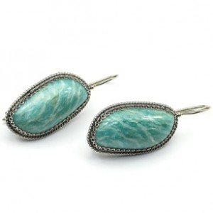 Серьги амазонит 16*27мм