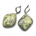 Серьги змеевик " Грация " 25*34мм.