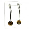 Серьги висячие с янтарём шарик 12мм цвет карамельно-шоколадный, 4см, 5,3г (иск.) Серьги висячие с янтарём шарик 12мм цвет карамельно-шоколадный, 4см, 5,3г (иск.)