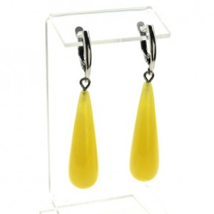 Серьги с янтарём капля 10*40мм молочный, 6г (иск.) Серьги с янтарём капля 10*40мм молочный, 6г (иск.)