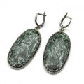 Серьги серафинит "Овал" 22*43мм.
