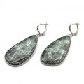 Серьги серафинит 23*45мм.