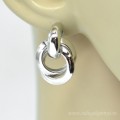 Серьги Южная Корея 18*27мм серебристые, 8г (иск.)