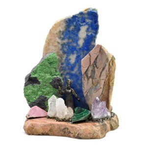 Композиция из самоцветов "Хозяйка медной горы" 86*57*107мм.