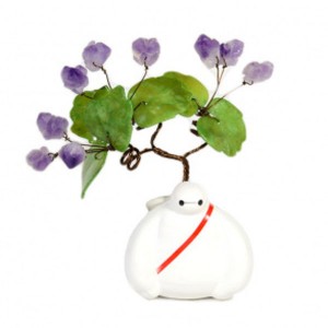 Композиция баймакс с цветами из аметиста, 85*80*190мм.