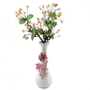 Композиция ваза с цветами из цитрина, 130*130*360мм