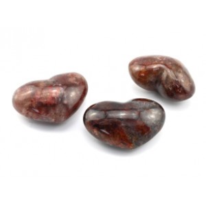 Сердце из кварца с гематитом 70*50*30мм