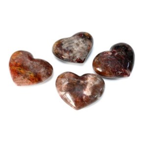 Сердце из кварца с гематитом 78*60*36мм