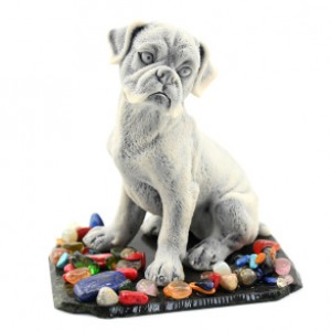 Сувенир из змеевика и мрамолита "Щенок Боксер" 100*80*115мм.