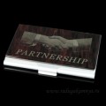 Визитница из обсидиана "Партнерство" 93*60*10мм
