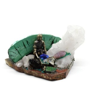 Композиция из кристаллов "Хитник с тачкой" 121*77*63мм