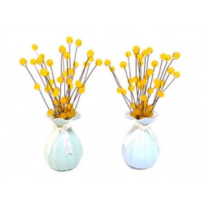 Композиция ваза с шариками цвет жёлтый, 85*85*250мм. (иск.)