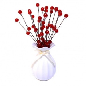 Композиция ваза с шариками цвет красный, 85*85*250мм. (иск.)