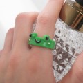 Кольцо "Лягушка", цвет зелёный