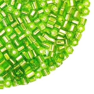 Бисер TOHO HEXAGON №11 цвет 27 зеленый внутреннее серебрение 5 граммов Япония