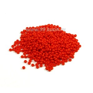 Бисер Чехия натуральный непрозрачный, размер 10, арт. 93170  ярко-красный, 10 граммов