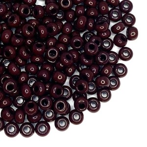 Бисер Чехия непрозрачный темно-кориневый тона, 08 размер, цвет 13780, 10 грамм
