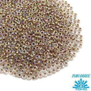 Бисер TOHO Demi Round №11 цвет 994 золотистый радужный прозрачный ЯПОНИЯ 5 граммов