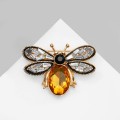 Брошь "Муха" тренд, цветной, цвет золотистый