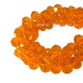 Бусина хрустальная Рондель 6*4 мм оранжевый около 40 см/нить