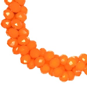 Бусина хрустальная Рондель 8*6 мм непрозрачный сочный мандарин около 40 см/нить