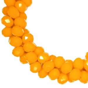 Бусина хрустальная Рондель 8*6 мм непрозрачный жженый апельсин около 40 см/нить