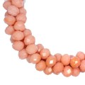 Бусина хрустальная Рондель 8*6 мм непрозрачный коралловый около 40 см/нить