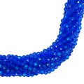 Бусины хрустальные граненые на нити 3 мм глубокий индиго AB нить ок. 37 см