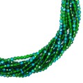 Бусины хрустальные граненые круглые 2 мм на нити, цвет изумрудный АВ нить ок. 36 см