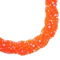 Бусины хрустальные граненые на нити 3 мм ярко-оранжевый AB нить ок. 35 см