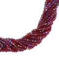 Бусины хрустальные граненые круглые 2 мм на нити, цвет Тёмный рубин AB нить ок. 35 см/160 штук