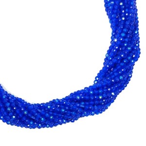Бусины хрустальные граненые на нити 2 мм глубокий индиго AB нить ок. 37 см/200 штук