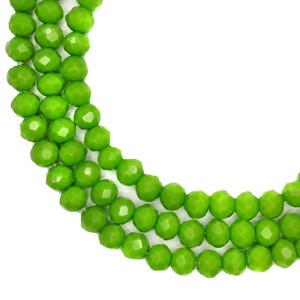 Бусины хрустальные Рондель 3,5*3 мм цвет Теплый зеленый, около 29 см нить