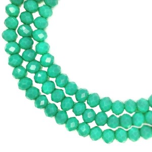 Бусины хрустальные Рондель 3,5*3 мм цвет голубая ель, около 29 см нить