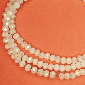 Бусины хрустальные Рондель 3,5*3 мм полупрозрачный светло-серый с перламутовым эффектом, около 40 см нить