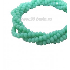 Бусины хрустальные Рондель 3,5*3 мм Горный луг, около 40 см нить