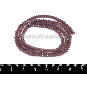 Бусины хрустальные Рондель 3,5*3 мм сиреневый непрозрачный 40 см нить