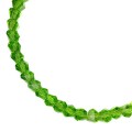Бусины хрустальные Многогранник 4*3 мм Зеленый травяной проз., около 40 см нить