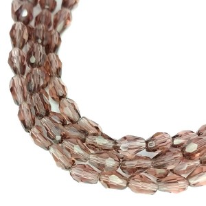 Бусины хрустальные Капля 6*4 мм Аметист. около 40 см нить /около 70 бусин