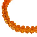 Бусины хрустальные Многогранник 5*4 мм проз. Сочный апельсин. около 34 см нить /около 90 бусин