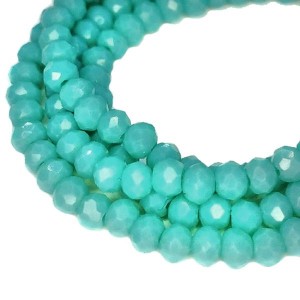 Бусины хрустальные Рондель 3*2 мм тиффани, около 40 см нить/около 175 бусин