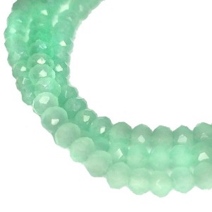 Бусины хрустальные Рондель 3*2 мм мятный опал, около 40 см нить/около 175 бусин